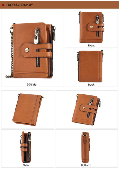 Multi-card Retro Leather Wallet Vertical Multifunctional  Coin Purse
