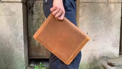 Genuine Leather Ipad Bag Men's Handbag Retro Crazy Horse Leather Ipadcover
