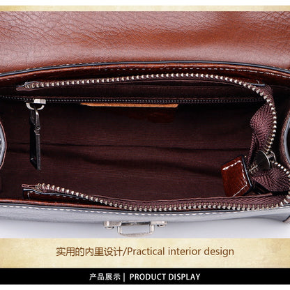 Full-grain Cowhide Mini Bag Retro Style Single Shoulder Crossbody Women's Bag