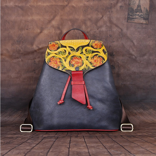 Women's Backpack Retro Full-grain Cowhide Bag