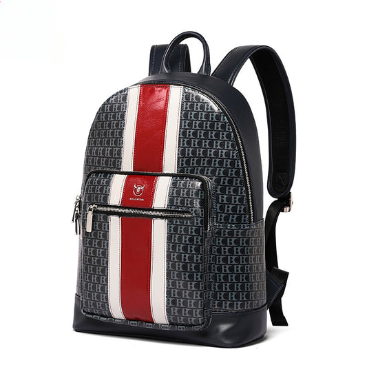 Men‘s Fashion Travel Bag Leather Backpack Waterproof Backpack Large Computer Bag