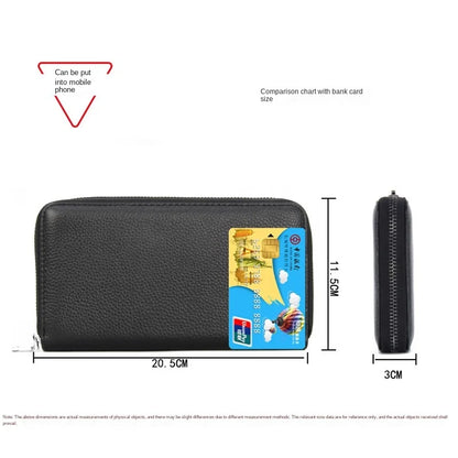 Full-grain Cowhide Leather Card Bag Multi-card Business Card Bag Long Wallet