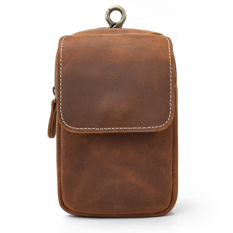 Full-grain Cowhide Bumbag Men's Retro Leather Belt Bag