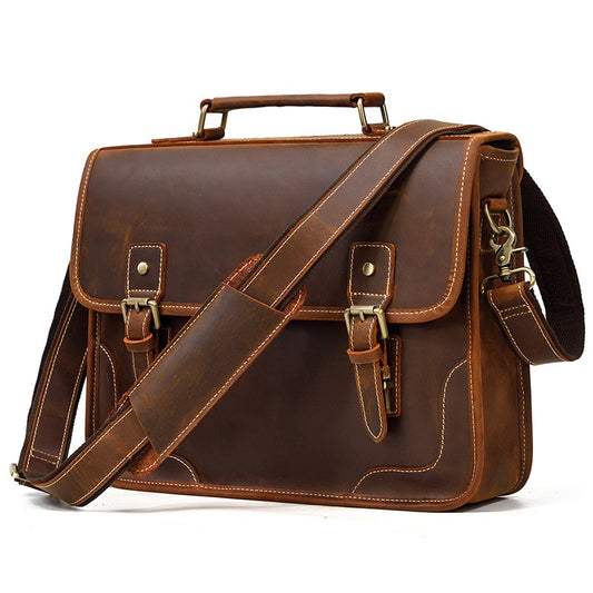 Genuine Leather Handbag Top-grain Cowhide Single Shoulder Crossbody Bag