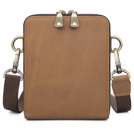 Men's Crossbody Bag, Full-grain Cowhide Small Bag, Single Shoulder Bag