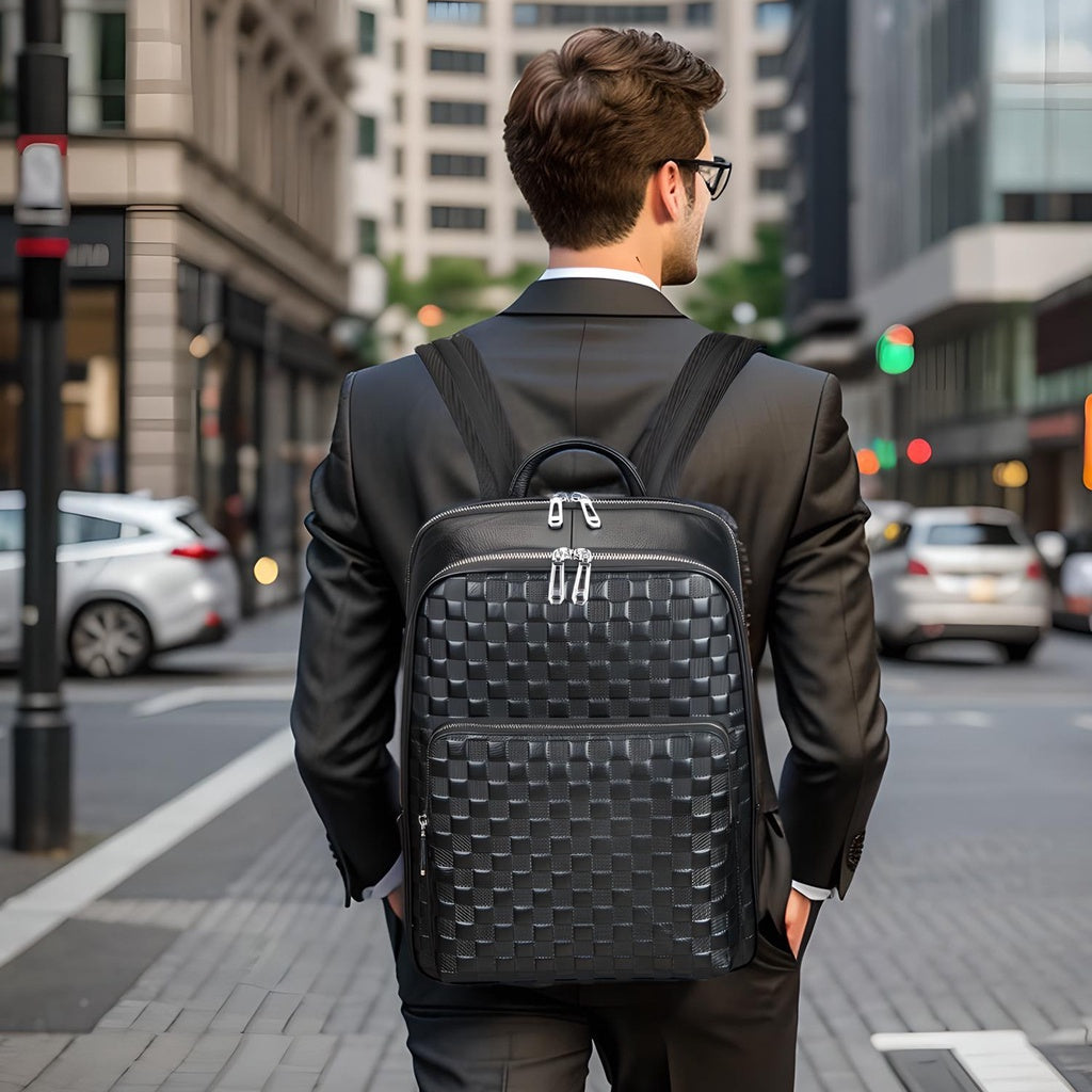 Men's Business Backpack Shoulder Bag Full-grian Cowhide Bags