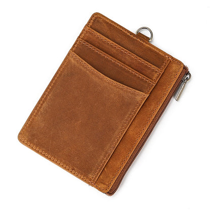 Genuine Leather Wallet, Crazy Horse Leather, Multiple Card Slots, Card Holder