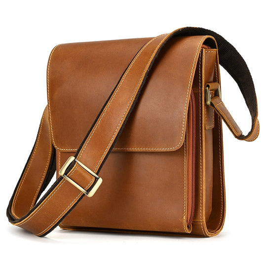 Men's Genuine Leather Shoulder Bag, Top-grain Leather Crossbody Bag