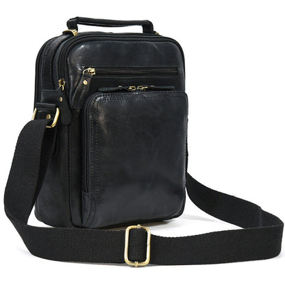 Men's Leather Shoulder Bag, Casual Crossbody Bag, Top Layer Cowhide Carrying Shoulder Bag