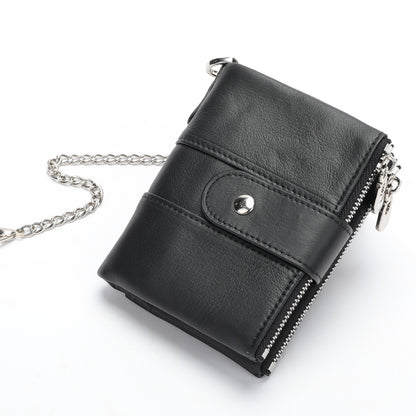 Men's Genuine Leather Zipper Wallet Coin Purse