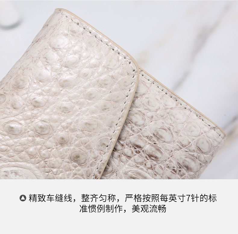 Himalayan White Crocodile Leather Wallet Large Capacity Lady's Wallet Genuine Leather Clutch Bag