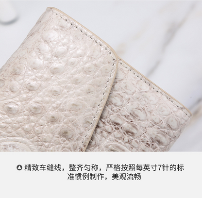 Himalayan White Crocodile Leather Wallet Large Capacity Lady's Wallet Genuine Leather Clutch Bag