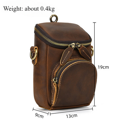 Genuine Leather Man Bag Crazy Horse Cross Body Bag Full Grain Leather