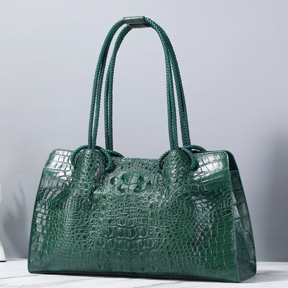 Crocodile Leather Women's Bag Leather Shoulder Bag Portable Tote Bag