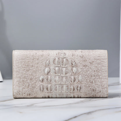 Himalayan White Crocodile Leather Wallet Large Capacity Lady's Wallet Genuine Leather Clutch Bag