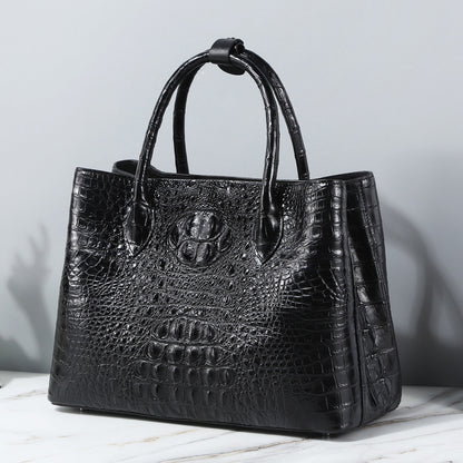 Crocodile Leather Bag Genuine Leather Women's Bag Large-Capacity Bucket Bag Shoulder Crossbody Handbag