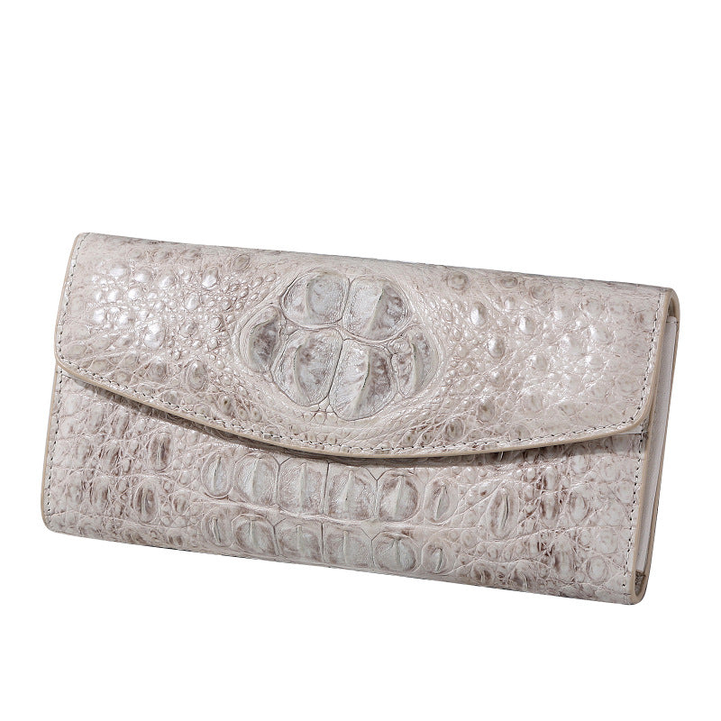 Himalayan White Crocodile Leather Wallet Large Capacity Lady's Wallet Genuine Leather Clutch Bag