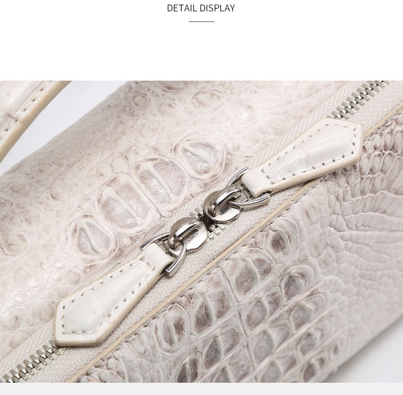 Himalayan White Crocodile Leather Women's Bag Small Square Bag Genuine Leather Handbag Messenger Bag