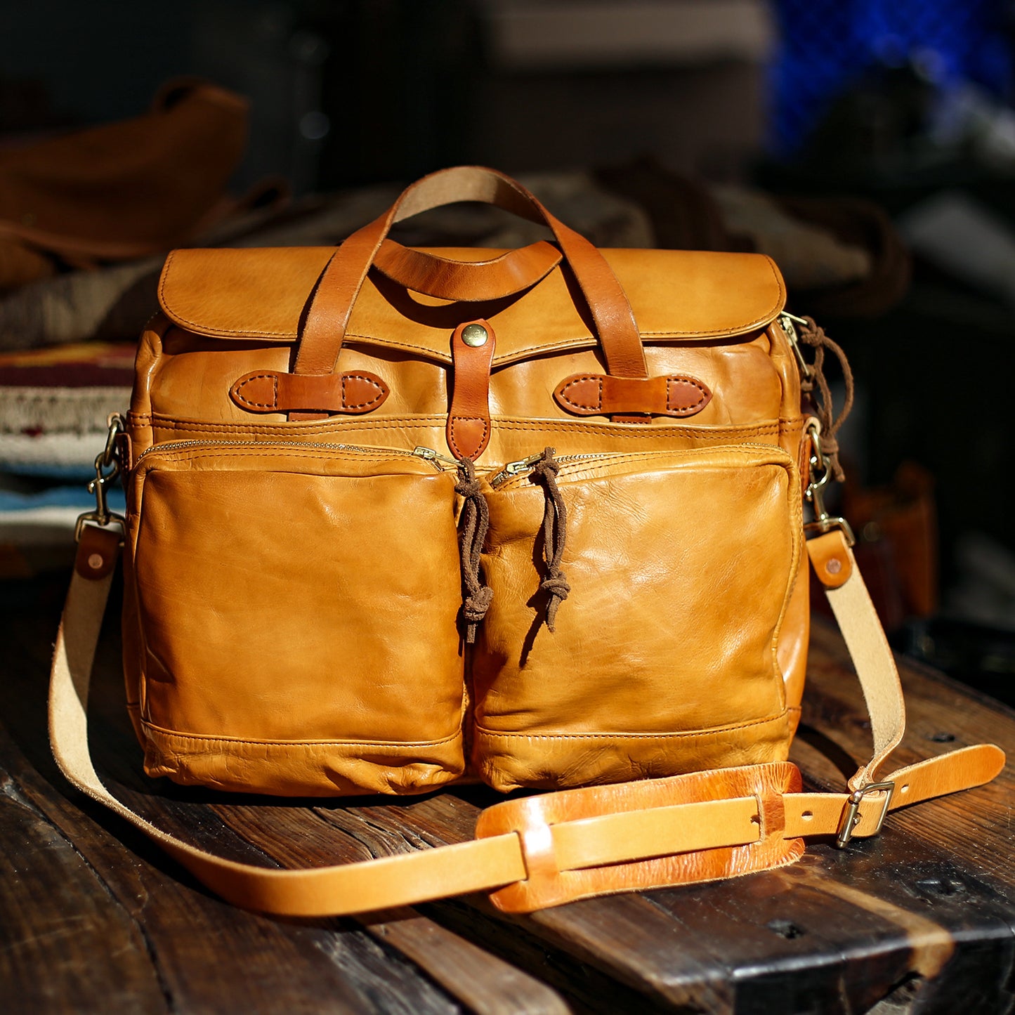 Retro Horse Leather Men's Business Briefcase Crossbody Computer Bag