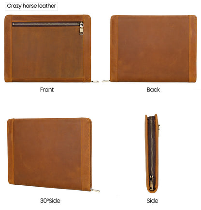 Genuine Leather Ipad Bag Men's Handbag Retro Crazy Horse Leather Ipadcover