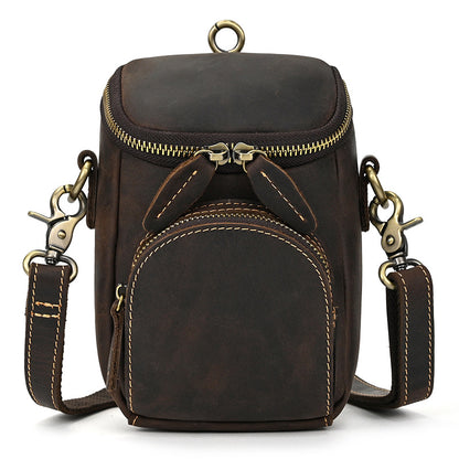 Genuine Leather Man Bag Crazy Horse Cross Body Bag Full Grain Leather