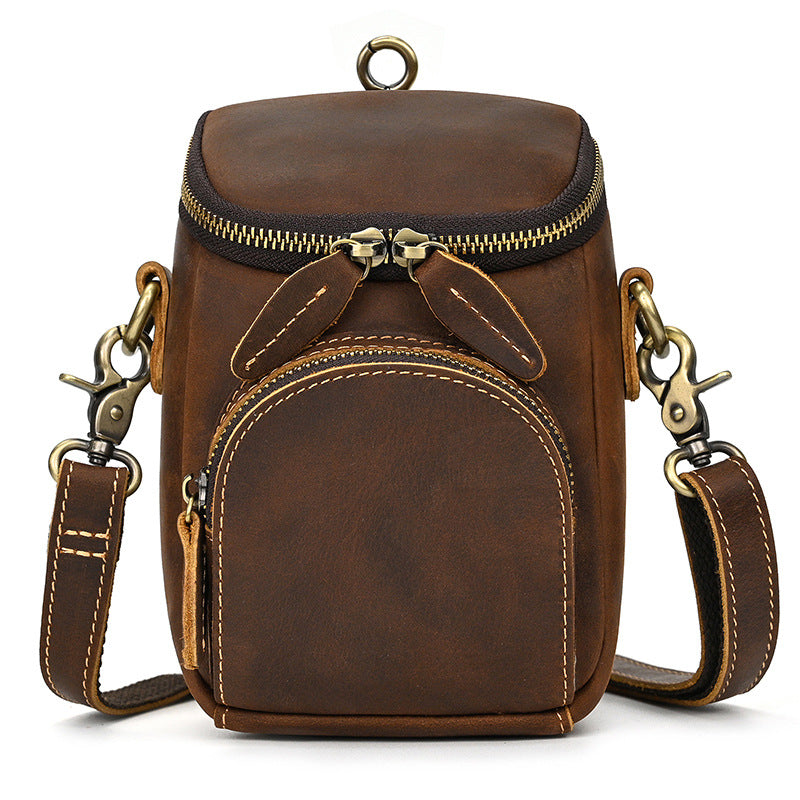 Genuine Leather Man Bag Crazy Horse Cross Body Bag Full Grain Leather