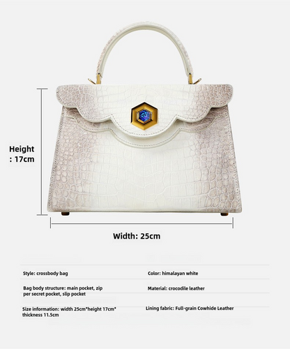 Himalayan Imported Nile Crocodile Leather Women's Bag Luxury Handbag Genuine Leather Women's Crossbody Messenger Bag