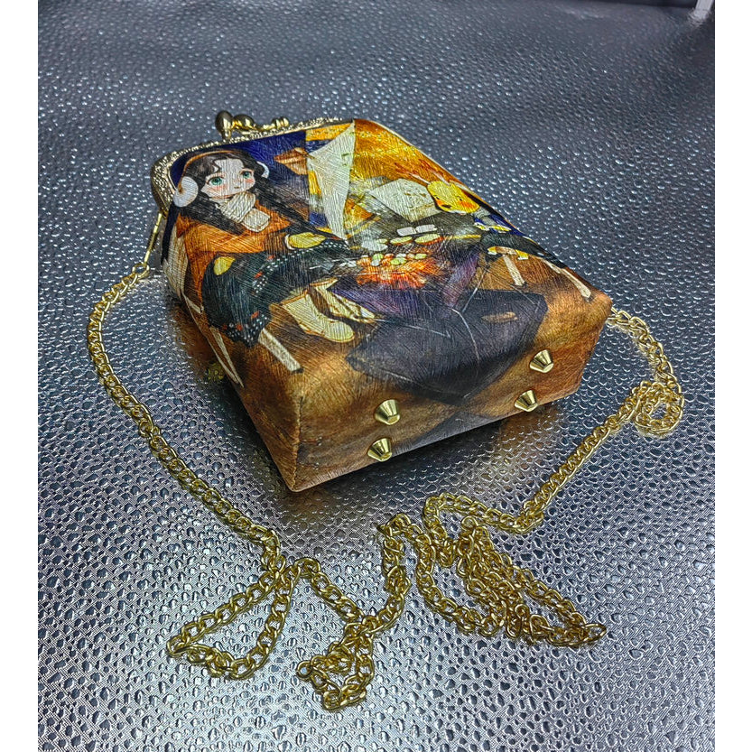 Women's Clasp Purse Handmade Handbag Digital Printing Bag,