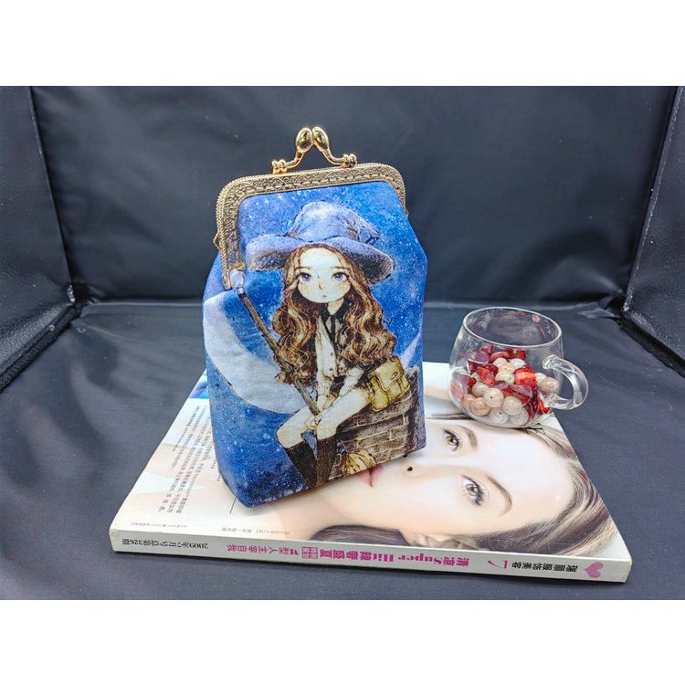 Women's Clasp Purse Handmade Handbag Digital Printing Bag,