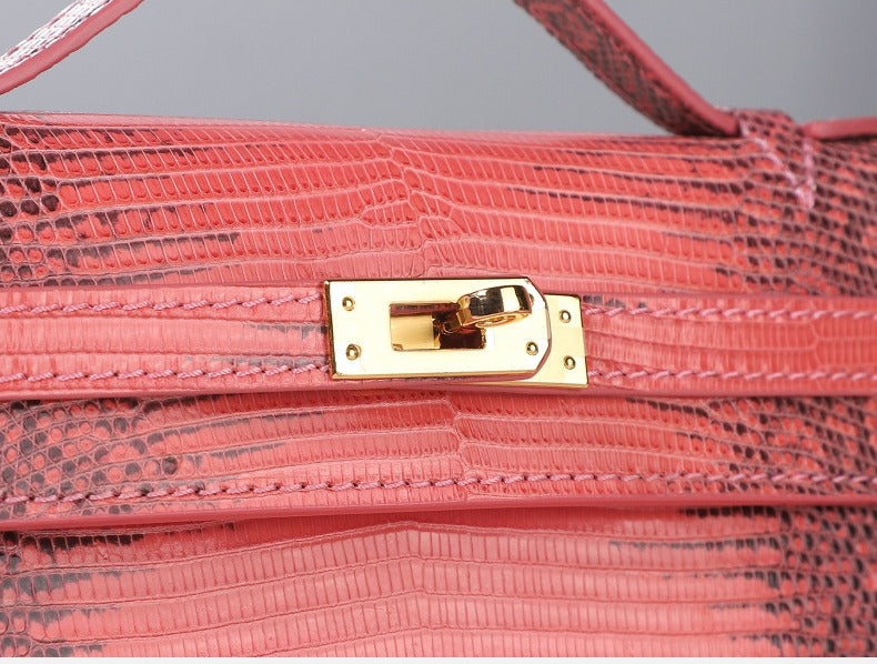 Lizard Leather Kelly Bag New Crossbody Handbag Genuine Leather Women's Bag