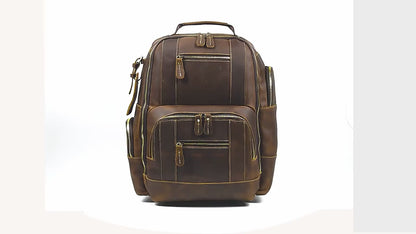 Men's Backpack Crazy Horse Leather Backpack Full-grain Cowhide Computer Bag