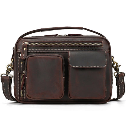 Men's Retro Shoulder Bag Top-grain Cowhide Crossbody Bag