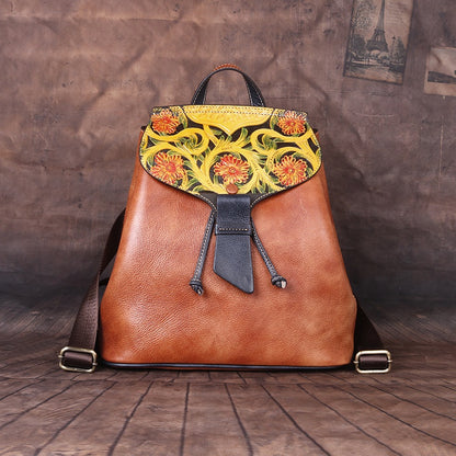 Women's Backpack Retro Full-grain Cowhide Bag