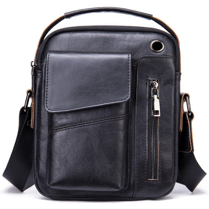 Men's High-capacity Crossbody Bag, Genuine Leather Bag