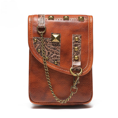 Women's Crossbody Bag Full-grain Cowhide Leather Mobile Phone Waist Bag