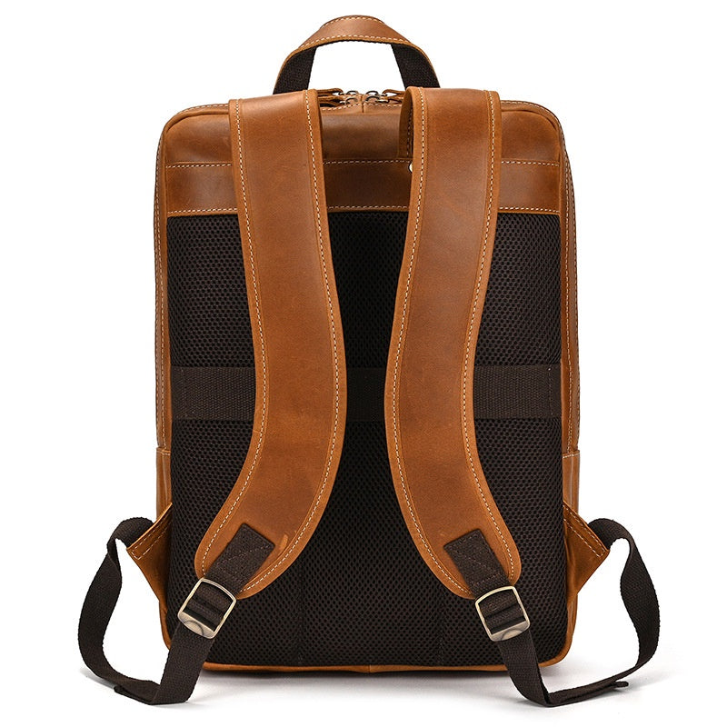 Men's Backpack Retro Large Capacity Backpack Computer Bag Cowhide Backpack