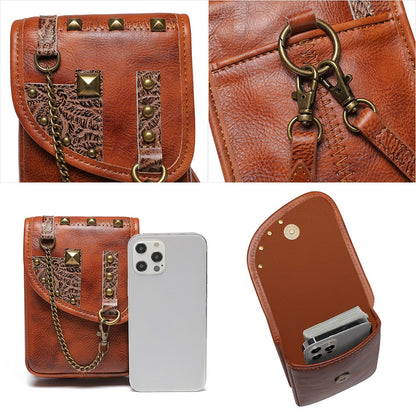 Women's Crossbody Bag Full-grain Cowhide Leather Mobile Phone Waist Bag