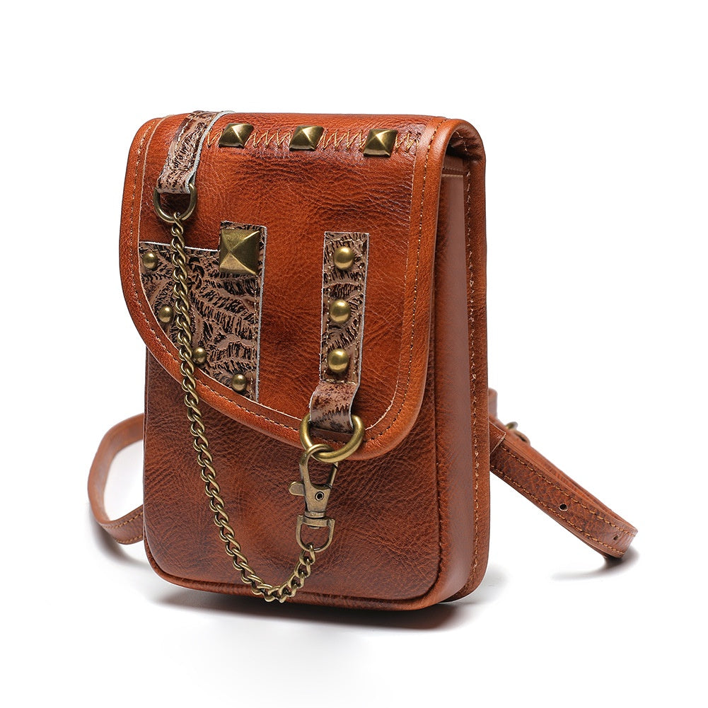 Women's Crossbody Bag Full-grain Cowhide Leather Mobile Phone Waist Bag