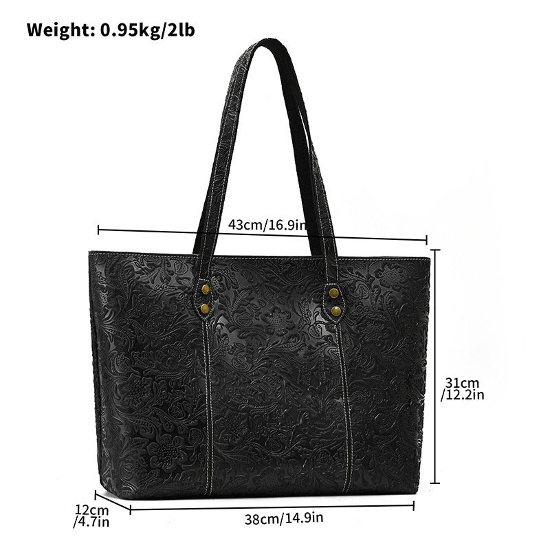 Women's Handbags: Genuine Leather Shopping Bags, Full-grain Leather Shoulder Bags