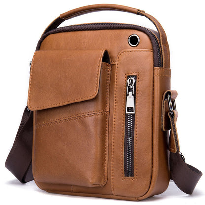 Men's High-capacity Crossbody Bag, Genuine Leather Bag