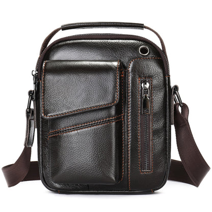 Men's High-capacity Crossbody Bag, Genuine Leather Bag