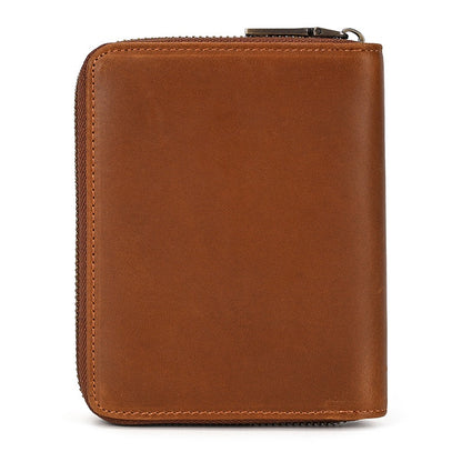 Large-capacity Cowhide Short Wallet Leather Card Holder