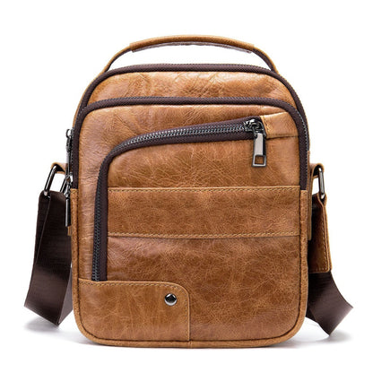 Men's High-capacity Crossbody Bag, Genuine Leather Bag