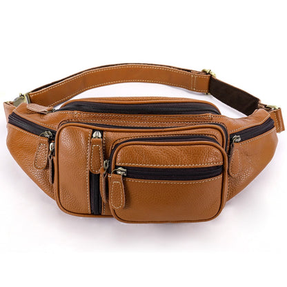 Multi Functional Men's Waist Bag, Leather Leisure Chest Bag, Single Shoulder Crossbody Bag, Motorcycle Waist Bag