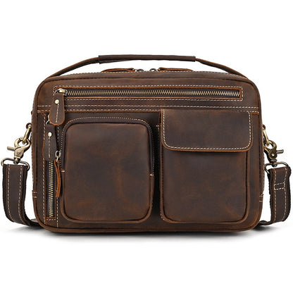 Men's Retro Shoulder Bag Top-grain Cowhide Crossbody Bag