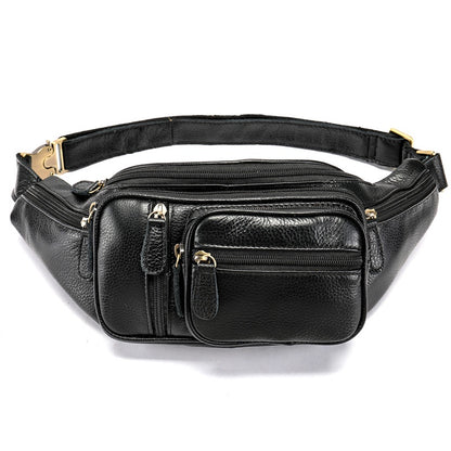 Multi Functional Men's Waist Bag, Leather Leisure Chest Bag, Single Shoulder Crossbody Bag, Motorcycle Waist Bag