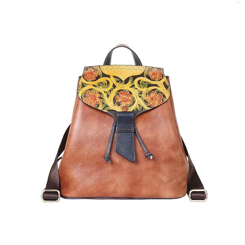 Women's Backpack Retro Full-grain Cowhide Bag