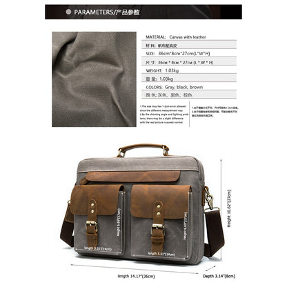 Full-grain Cowhide Handbag, Briefcase, Business 14 Inch Computer Bag