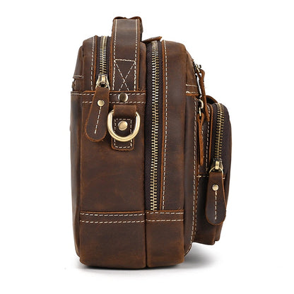 Men's Retro Shoulder Bag Top-grain Cowhide Crossbody Bag