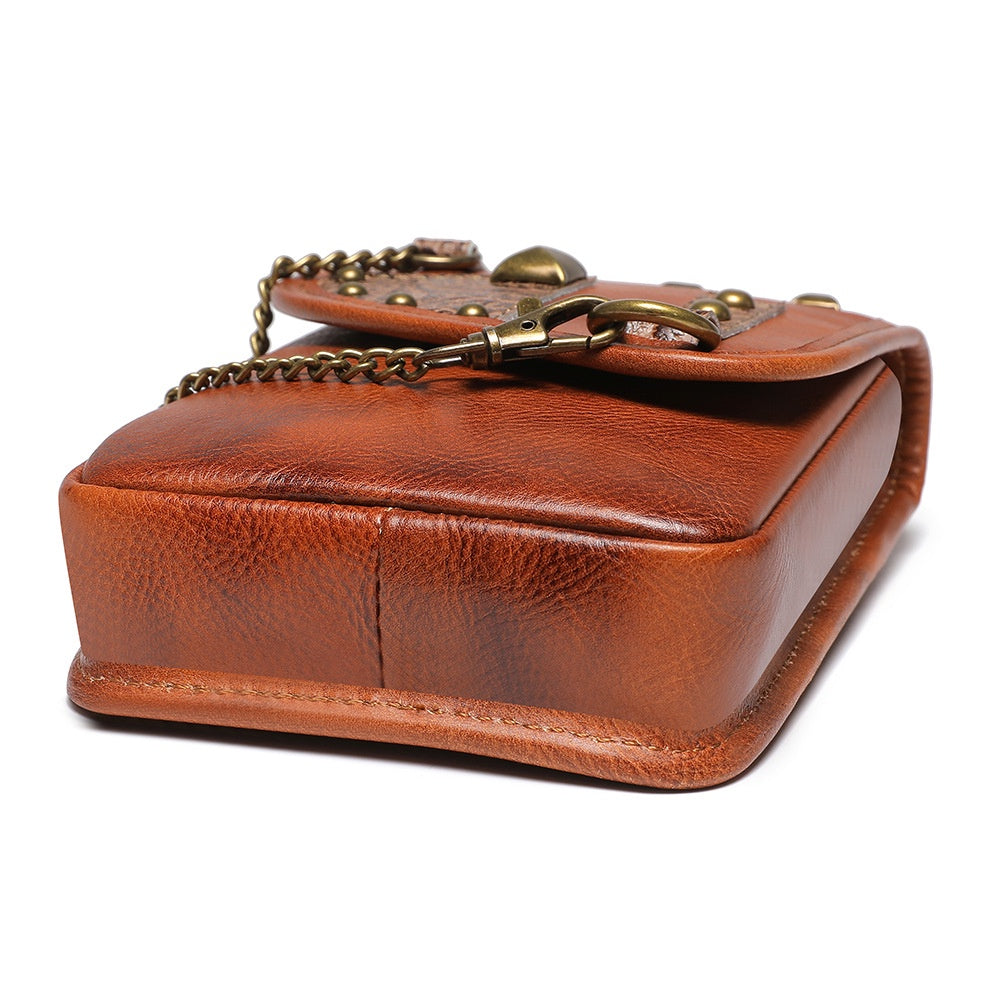 Women's Crossbody Bag Full-grain Cowhide Leather Mobile Phone Waist Bag